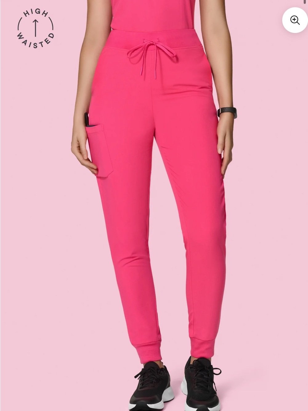 Mandala Scrubs High Waisted Joggers in Azalea (Petite Small)